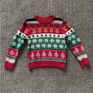 Gymboree Red and Green Reindeer Sweater